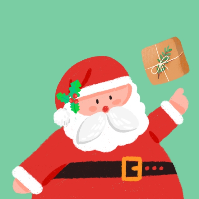 640x640 Hand Drawing Santa Claus And Gift, Hand Drawing, Cute, X Mas Png