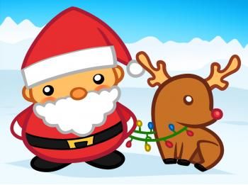 350x261 how to draw santa and rudolph, santa and rudolph how to draw