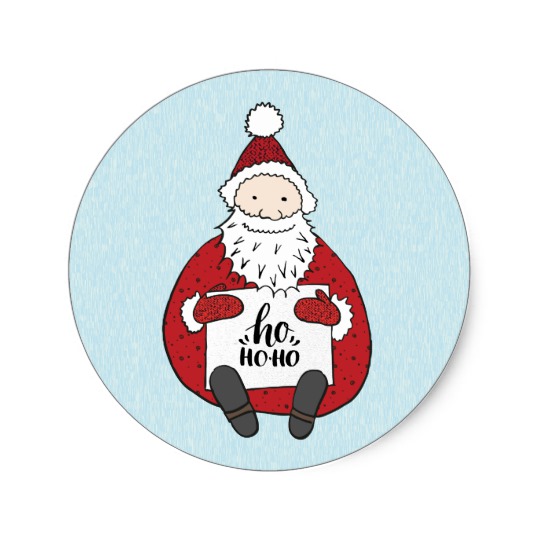 540x540 Cute Santa Drawing Christmas Classic Round Sticker