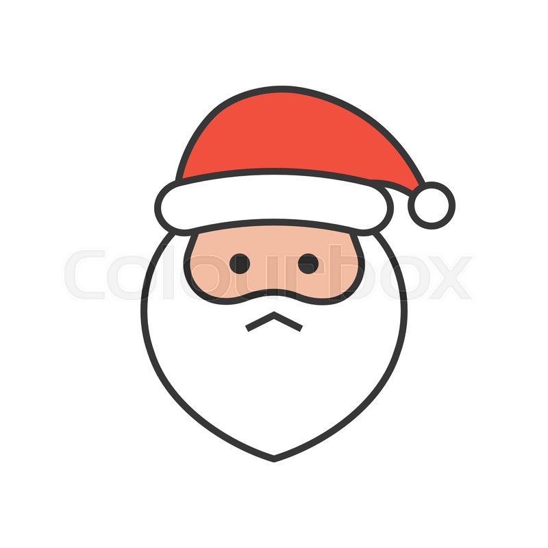 800x800 Cute Santa Claus Emoticon, Filled Stock Vector Colourbox