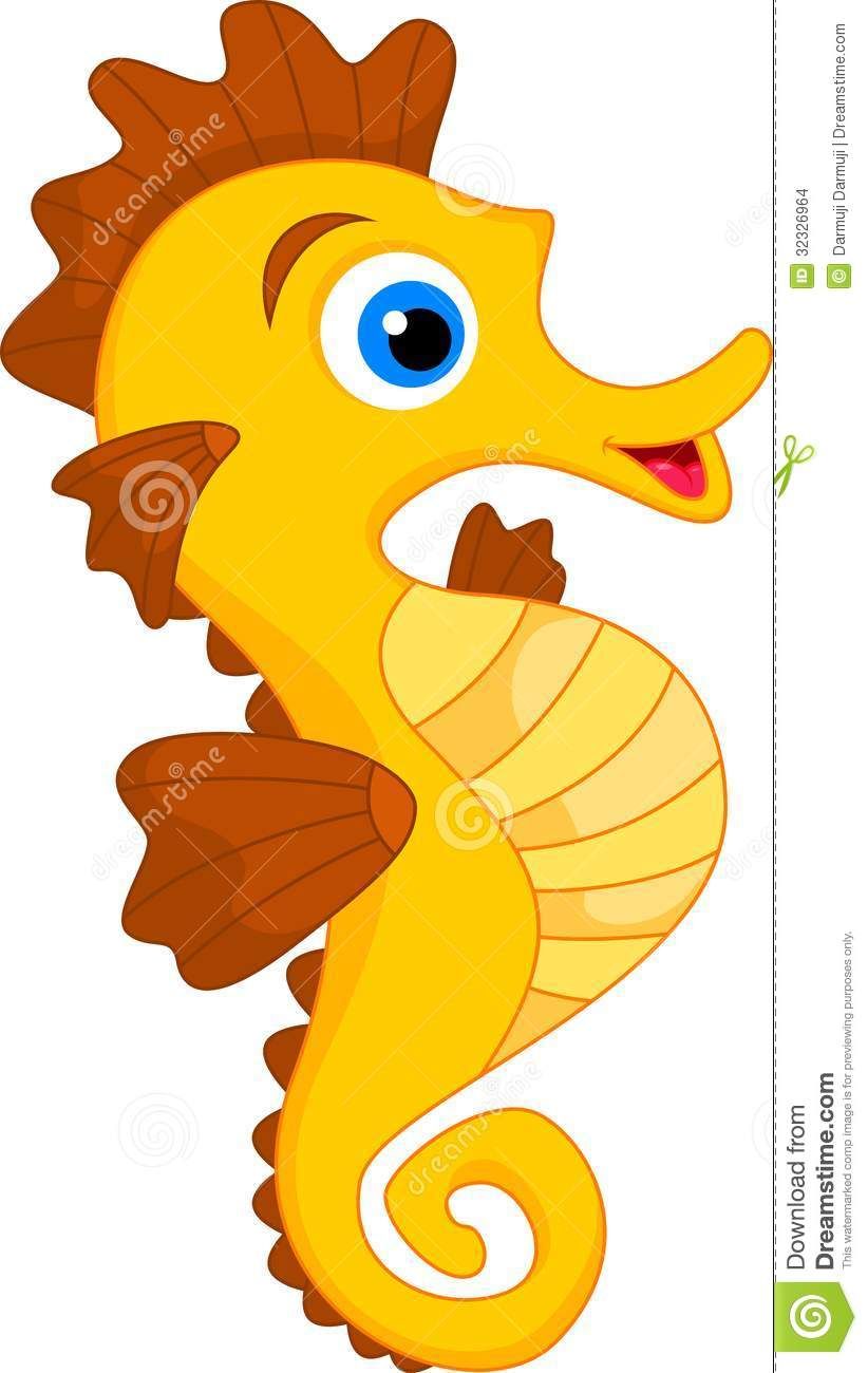 822x1300 Cute Seahorse Cartoon