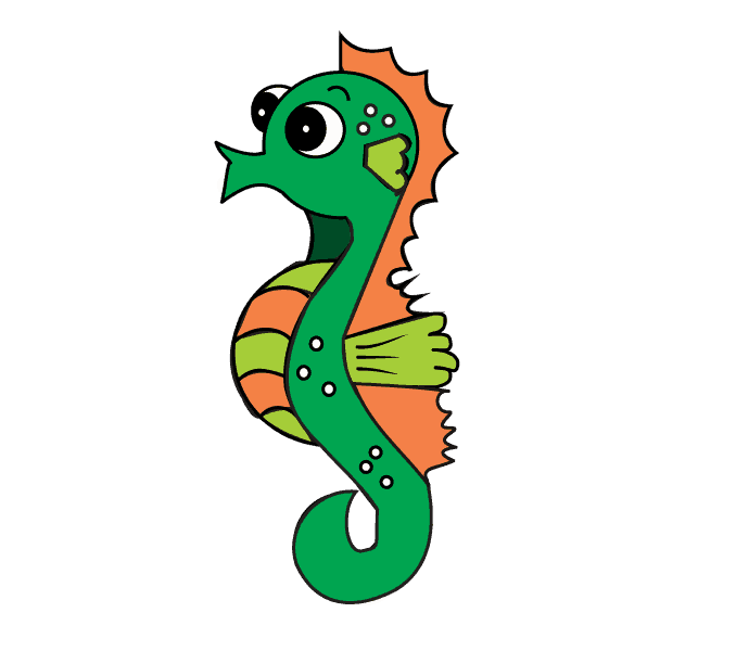 678x600 How To Draw A Seahorse Step