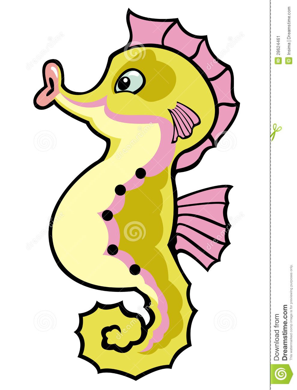 989x1300 Cute Seahorse Drawing