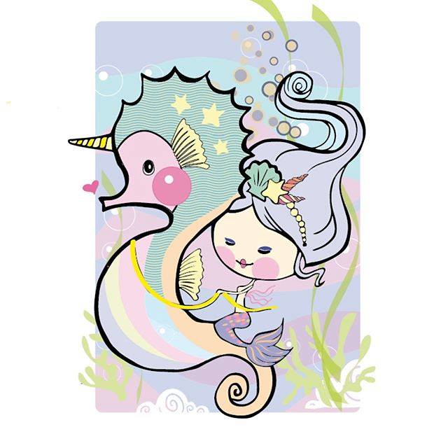640x640 Seahorse Unicorn Colored