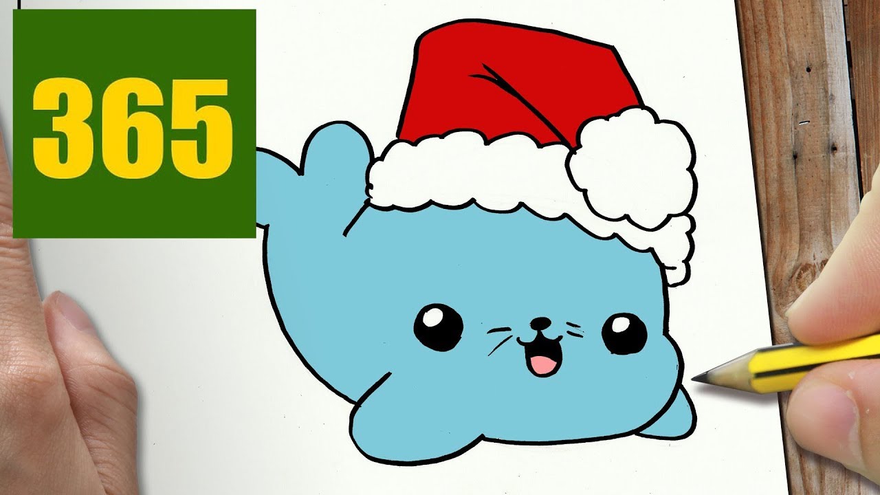 1280x720 How To Draw A Christmas Seal Cute, Easy Step