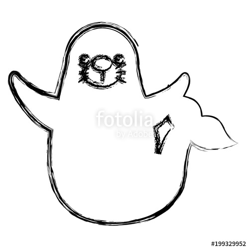 500x500 Cute Seal Cartoon Sea Life Marine Vector Illustration Sketch