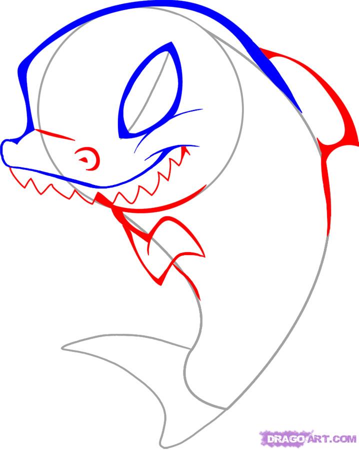 718x900 Draw A Cute Shark, Step