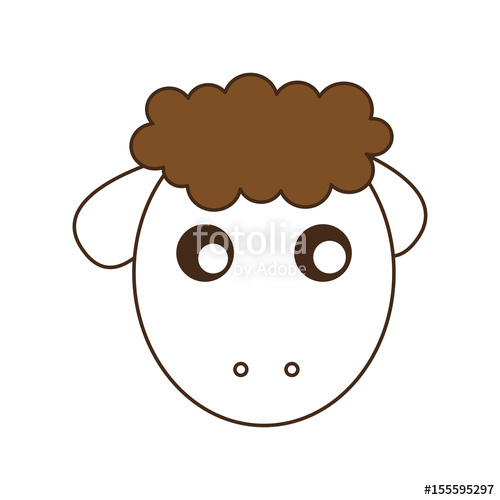 500x500 Cute Sheep Drawing Character Vector Illustration Design Stock