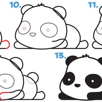 336x336 Cute Drawings Of Red Pandas Cartoon With Glasses Simple Pictures