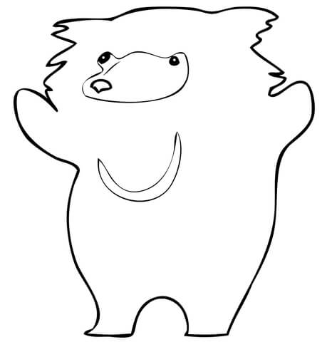 459x480 Cute Sloth Bear Coloring Page