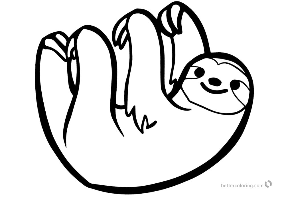 1024x700 Sloth Drawing Simple For Free Download