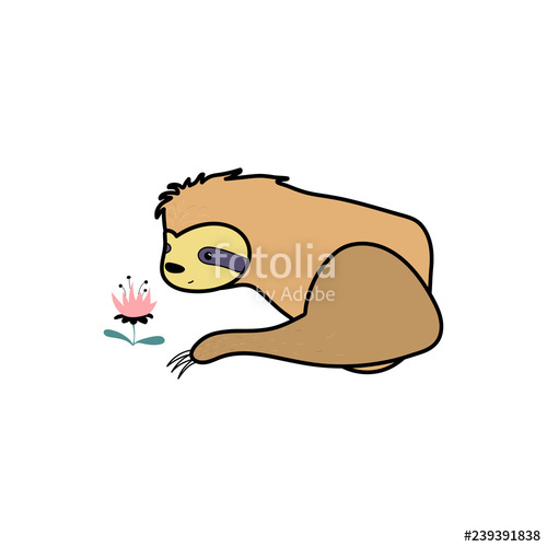 500x500 Vector Illustration Of Cute Character Sloth Stock Image