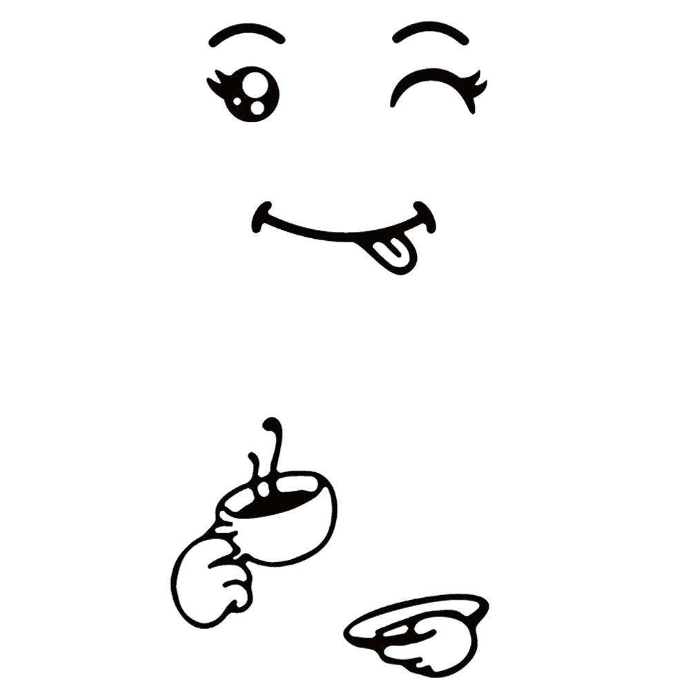 1001x1001 Creative Refrigerator Sticker Cute Smile Pattern Home Kitchen Wall