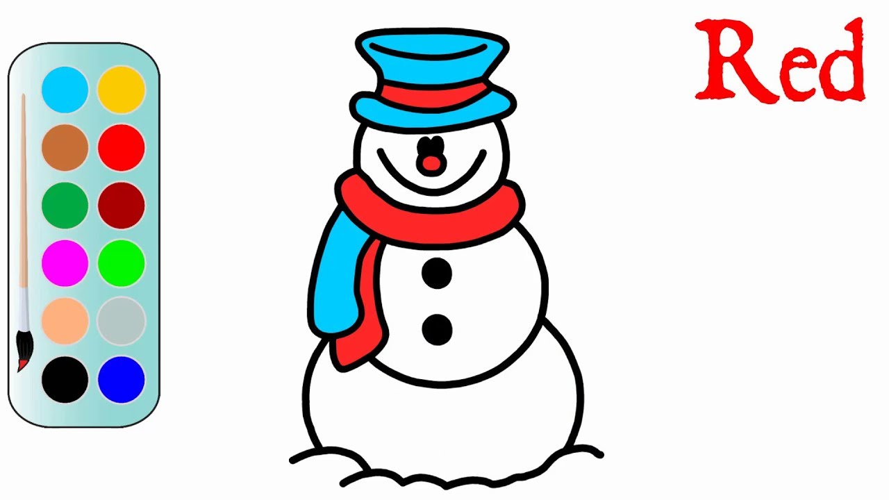 1280x720 Cute Snowman Drawing Step