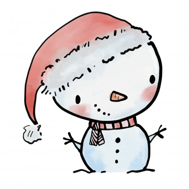 626x626 Watercolor Cute Snowman Vector Premium Download