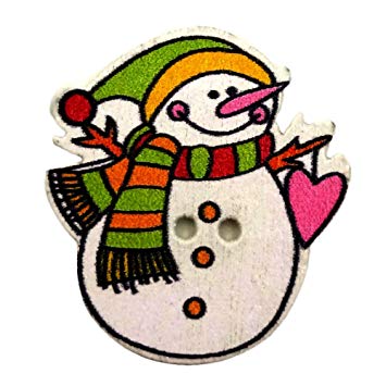 355x355 Dragonaur Cute Christmas Snowman Wooden Buttons Diy Sewing