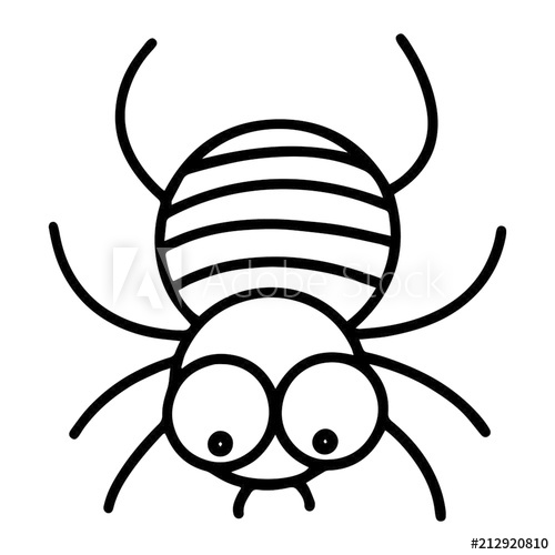 500x500 Cute Spider Cartoon Illustration Isolated On White Background