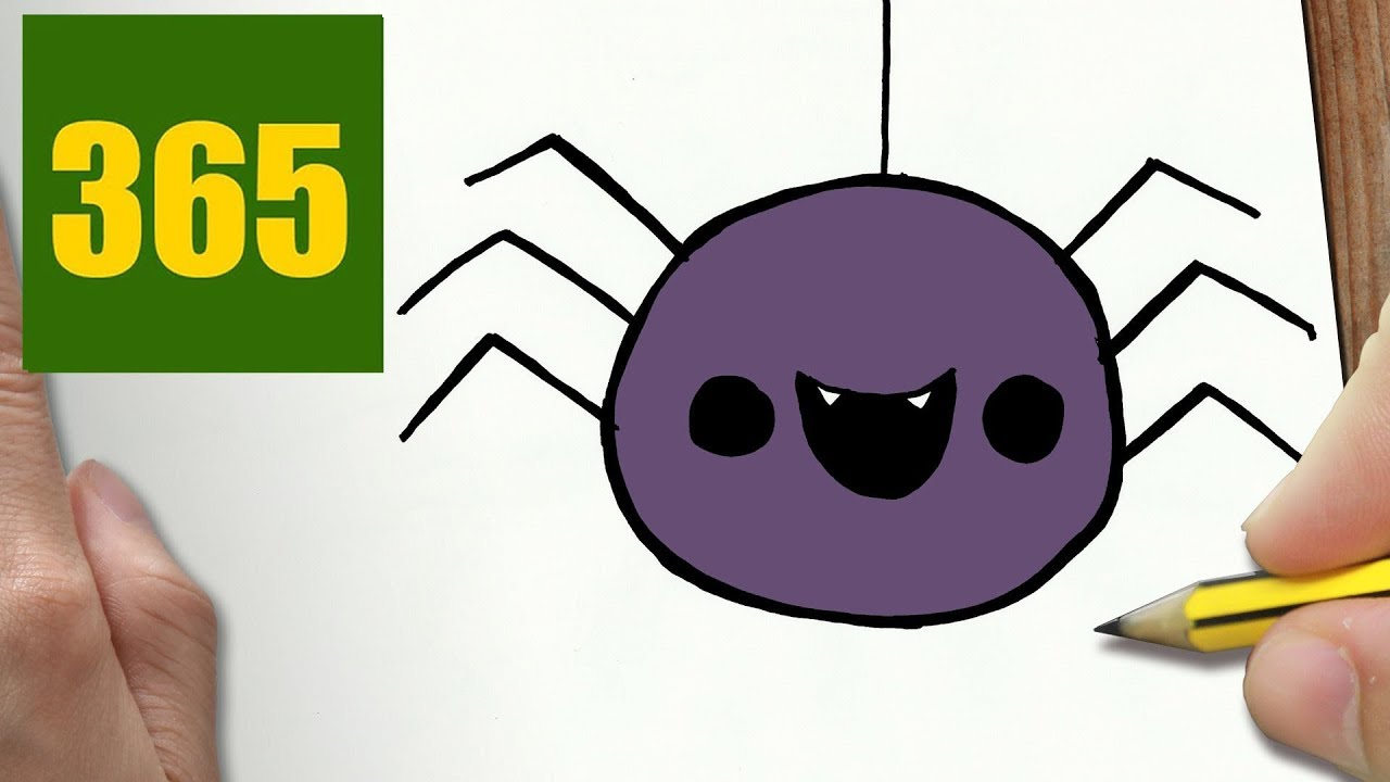 1280x720 How To Draw A Spider Cute, Easy Step