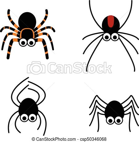 450x457 Set Of Cute Spider In Simple Style, Vector Design