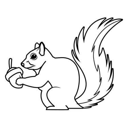 450x450 Cute Squirrel Eats Nut Nature Wildlife Image Vector Illustration