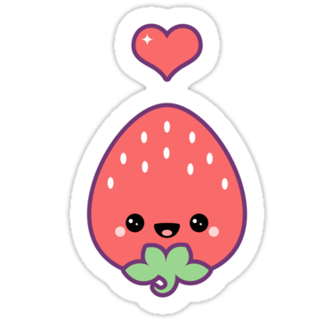 375x360 Cute Strawberry Sticker In S Cute