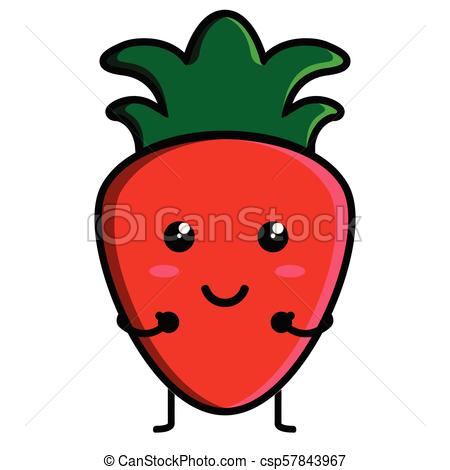 450x470 Cute Strawberry Emoticon Image Vector Illustration Design