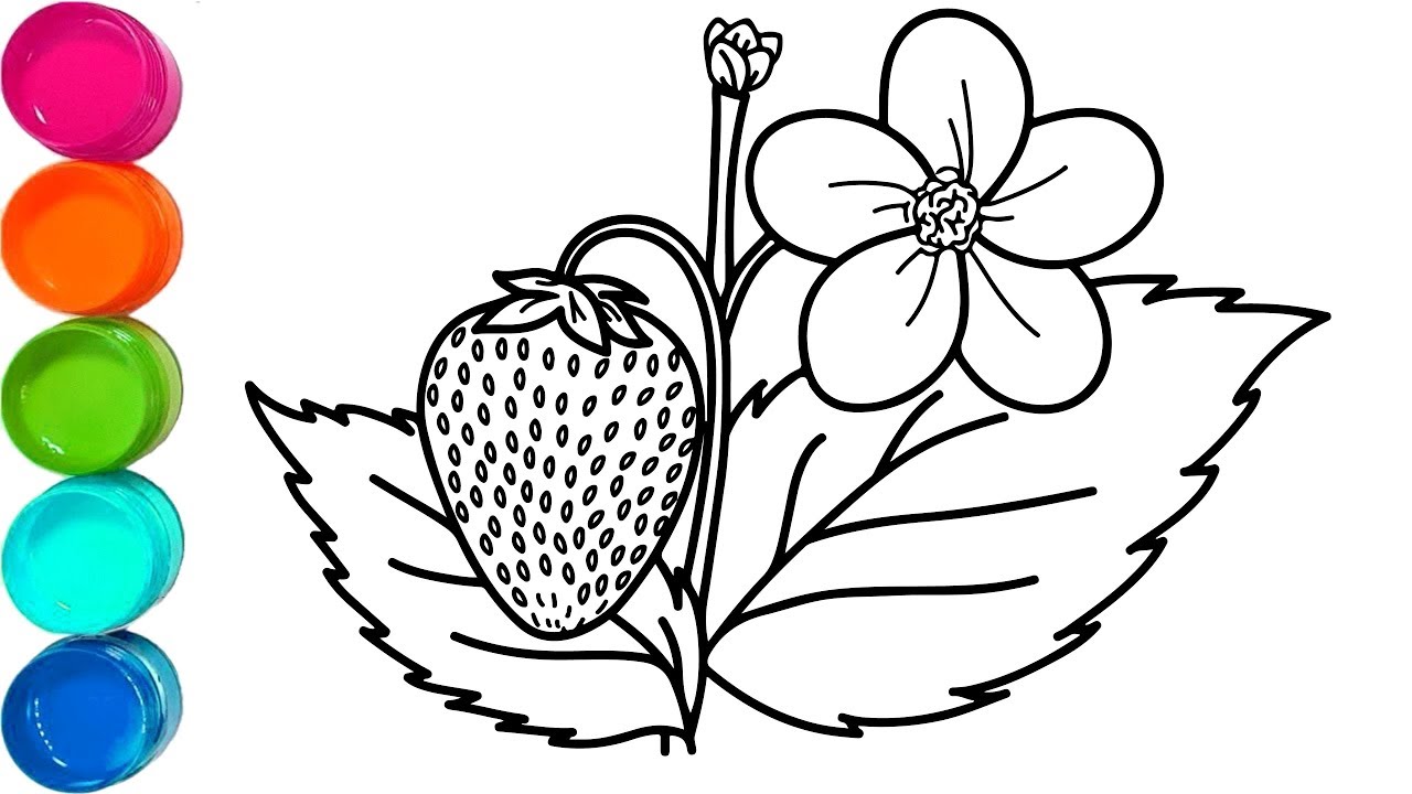 1280x720 How To Draw Strawberry Tree And Flower