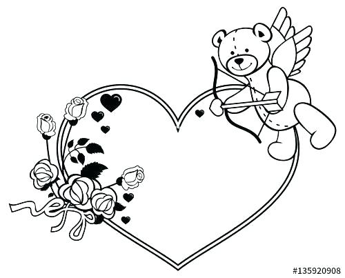 500x403 Drawing Teddy Bears Teddy Bear Drawing With Heart Doodle Curtains