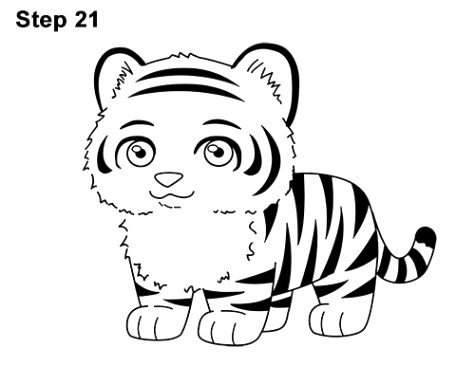 475x366 How To Draw A Cute Tiger Dans How To Draw A Cartoon Tiger Green