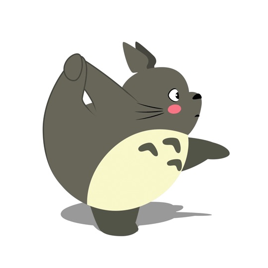 540x540 Adorable Illustrated Gifs Of Totoro Doing Yoga, Jogging
