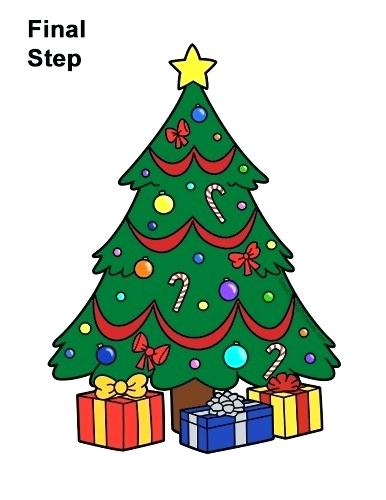 386x500 How To Draw Christmas Tree Tree Drawing Easy Cute Tree Drawing