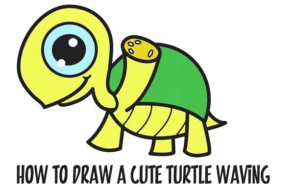 600x382 Cute Turtle Drawing Learn How To Draw A Cute Cartoon Turtle Waving