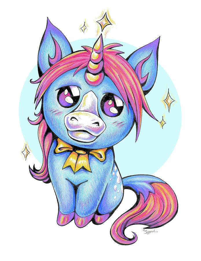 695x900 Cute Unicorn I Drawing