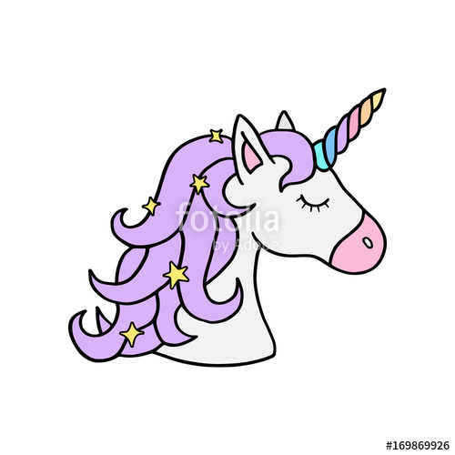 500x500 Colorful Rainbow Unicorn Vector Illustration Drawing Cute