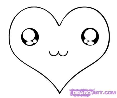 487x407 Valentines For Cool Heart Drawings Step Step Cute