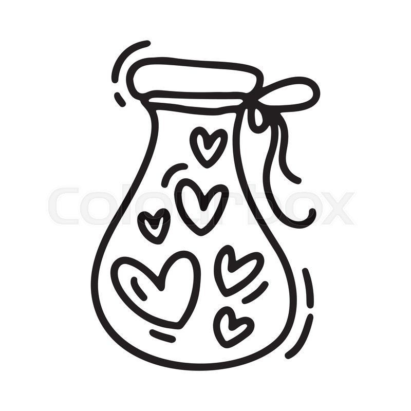 800x800 Vector Monoline Cute Jug With Hearts Stock Vector Colourbox