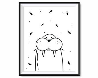340x270 Printable Walrus Etsy