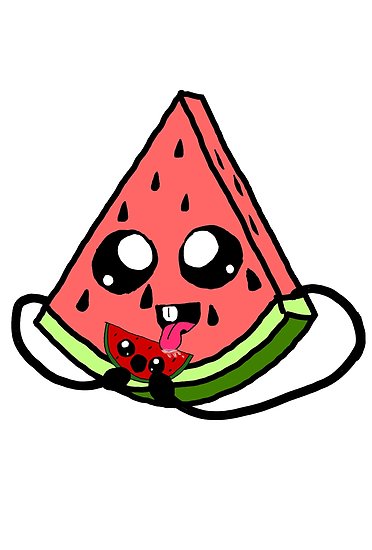372x550 cute watermelon eating watermelon posters