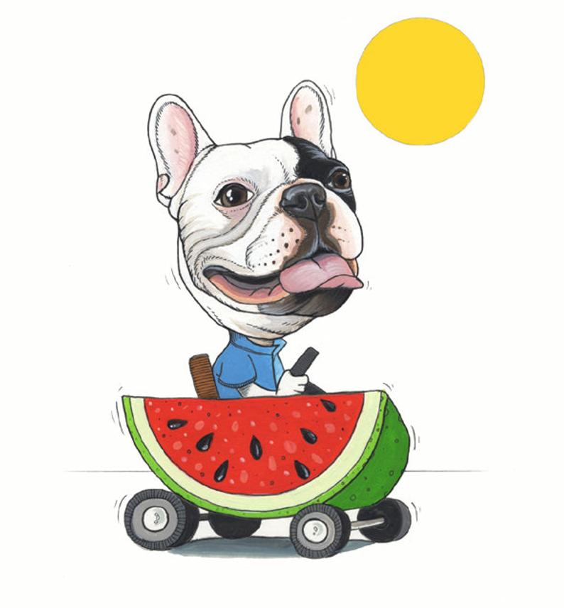 794x856 Original Drawing Watermelon Racer Size