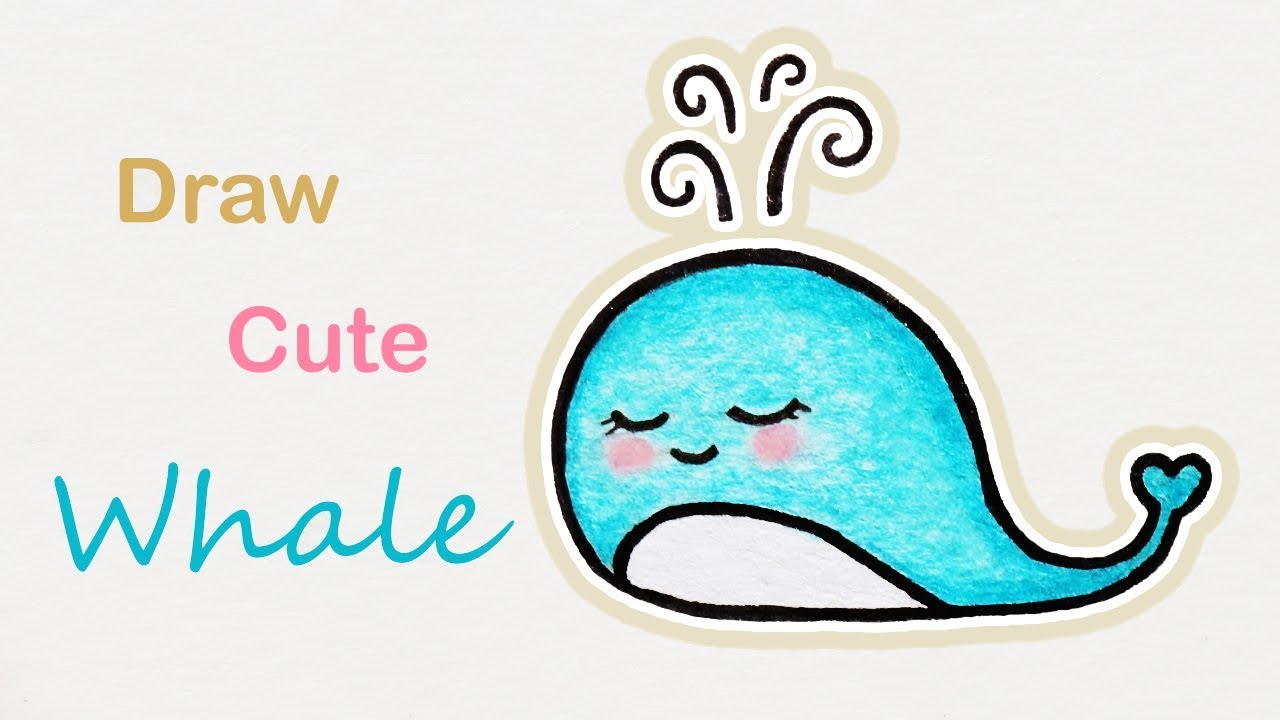 1280x720 How To Draw A Cute Whale Step