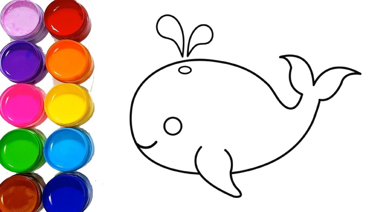 1280x720 Cute Whale Drawing And Coloring Pages Easy Step