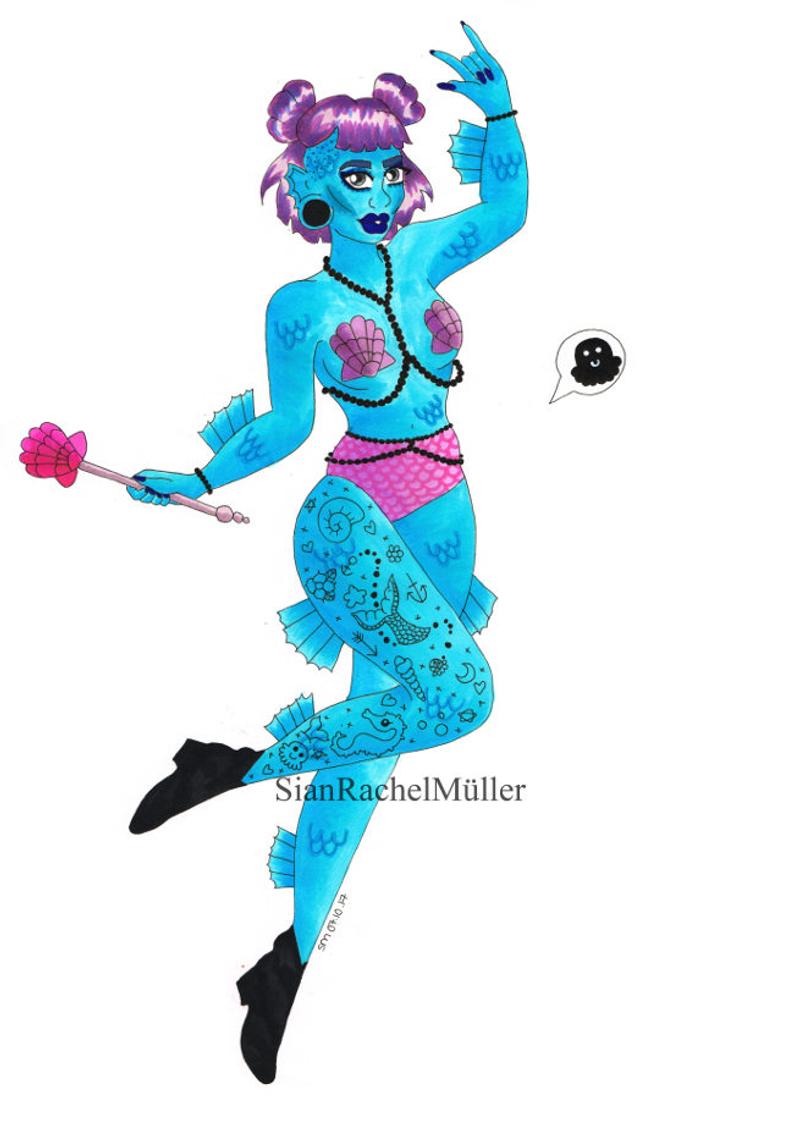 794x1130 water witch print kawaii kawaii cute witch water witch etsy