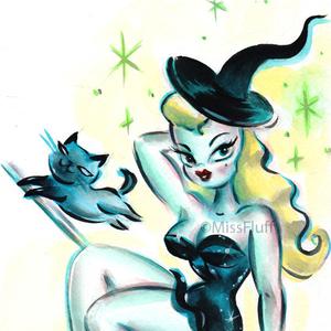 300x300 Cute Blonde Witch With Kitty