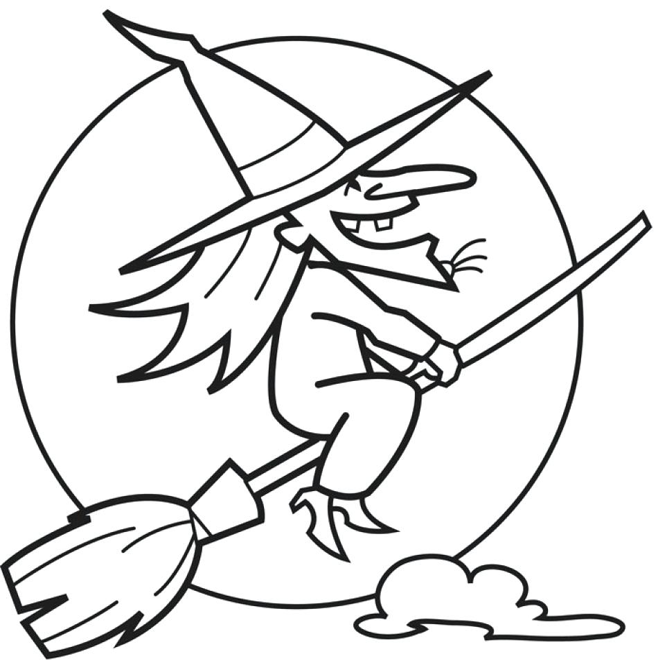 950x960 Cute Witch Coloring Pages Ribsvigyapan Com Flying With Gamz Me