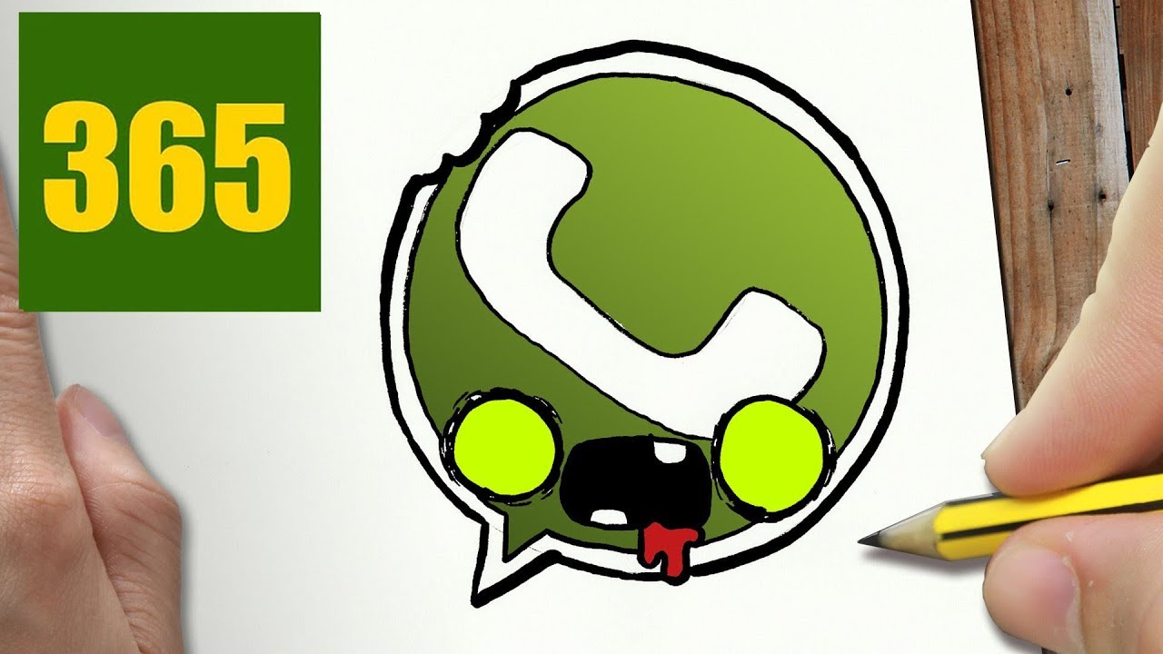 1280x720 How To Draw A Whatsapp Zombie Cute, Easy Step