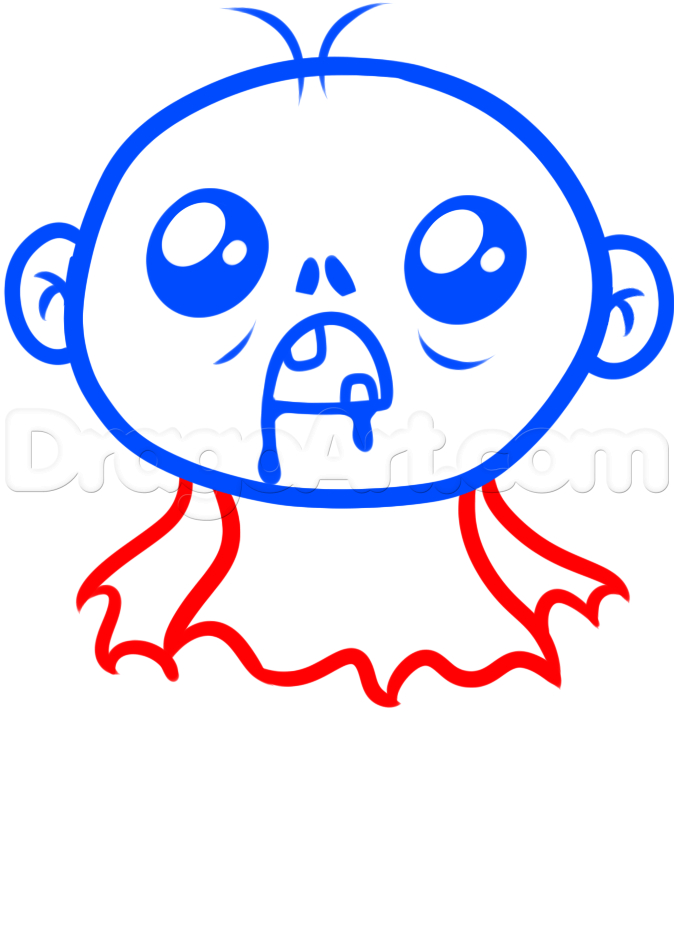 674x928 How To Draw A Cute Zombie, Step