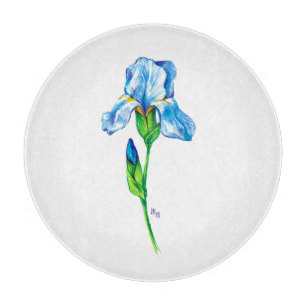 307x307 Iris Flower Drawing Cutting Boards Zazzle