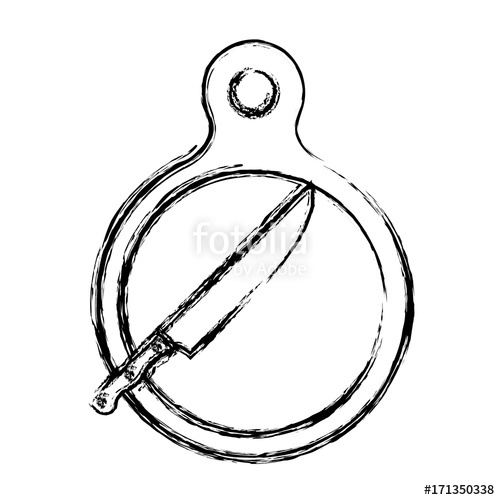 500x500 Cutting Board And Knife Icon Over White Background Vector