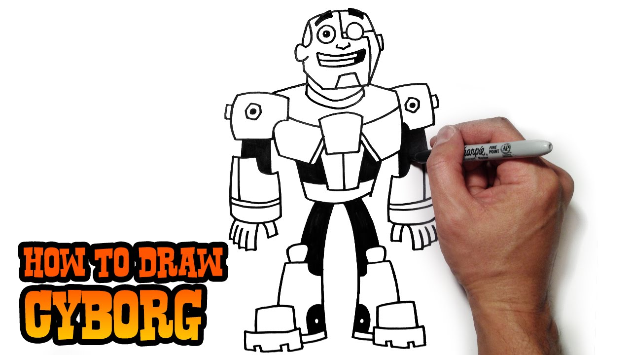 1280x720 how to draw cyborg teen titans go