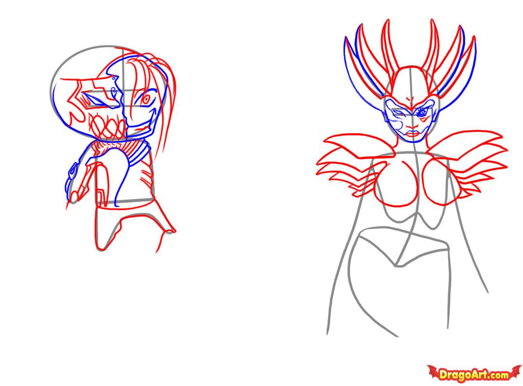 1076x794 How To Draw A Cyborg, Step